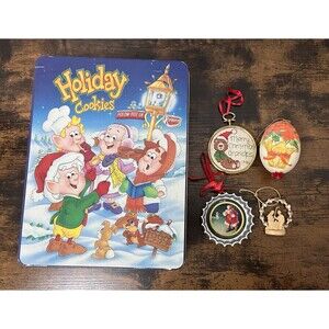 Lot of Vintage Christmas Ornaments & Tin – Keebler, Coca-Cola, Nativity & More
